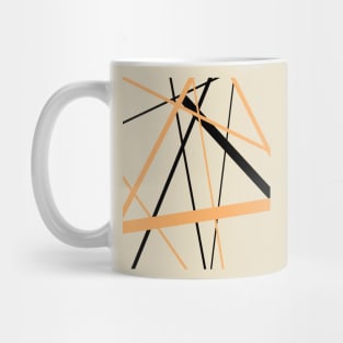 Criss Crossed Tangerine Orange and Black Stripes Mug